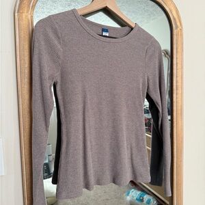 Casual grey beige Long Sleeve Top